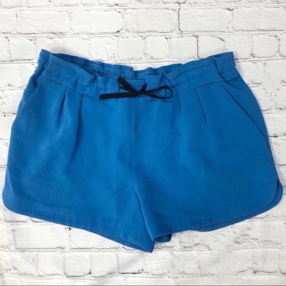Rag & Bone Women’s Ivette Shorts Blue Crepe Size Small Drawstring Waist - Picture 3 of 8